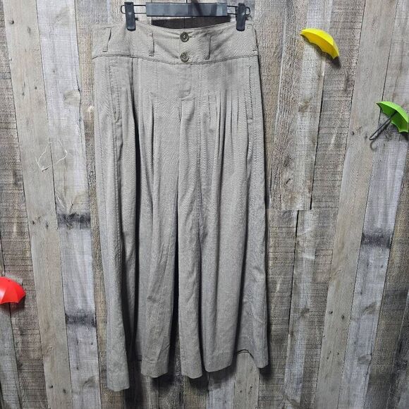 Cartonnier Anthropologie Tan Pleated Wide Leg Dress Pants Trouser - Picture 1 of 3